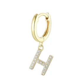 Magna | H Letter Single Earring | White CZ | 18K Gold Plated 925 Silver