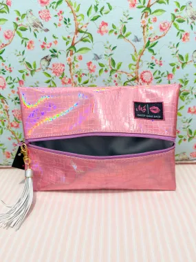 Makeup Junkie Bags - Pink Holographic Flatlay [Ready to Ship]