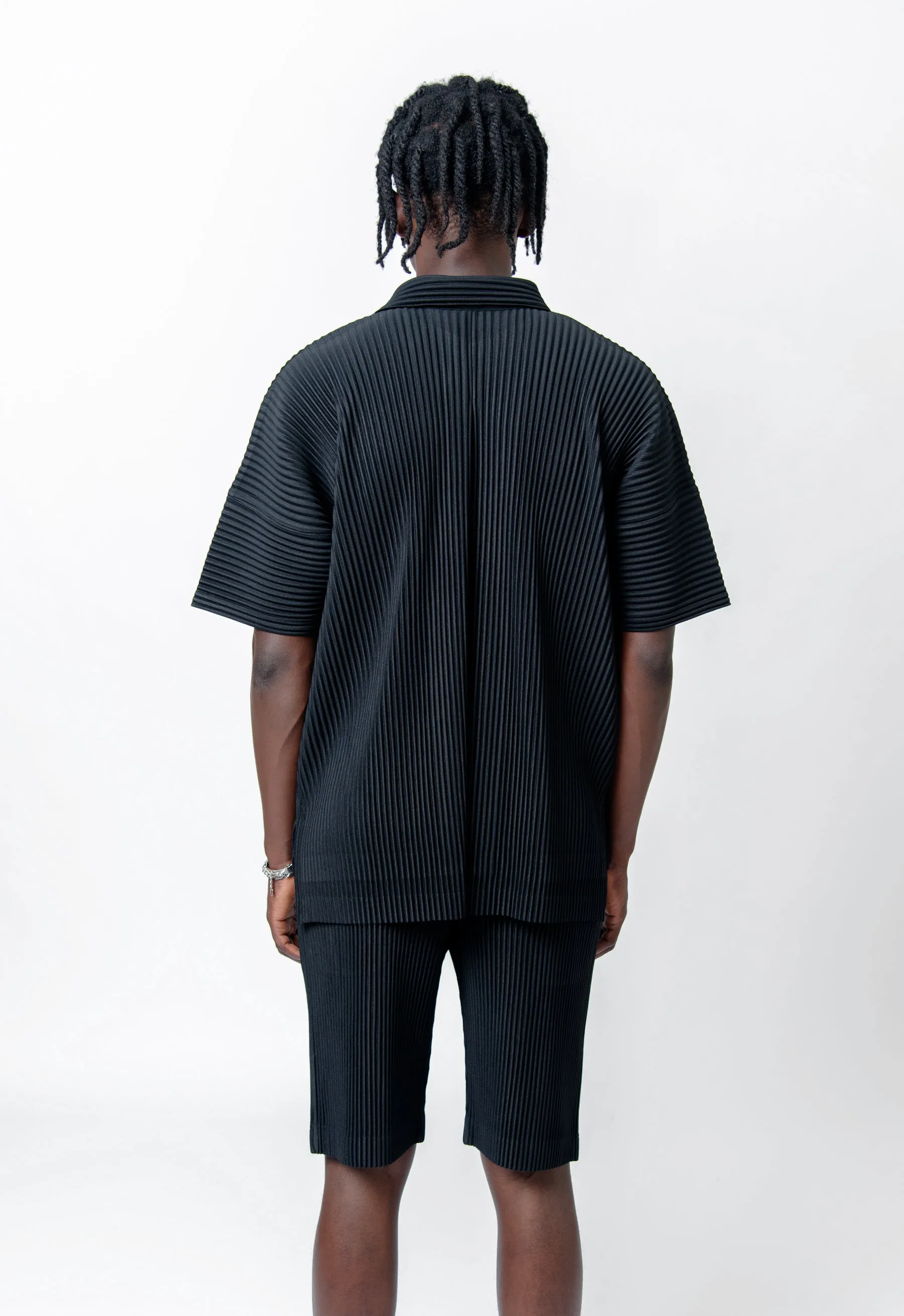 MC July Pleated Shirt Black JJ102-15