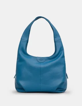 Meehan Petrol Blue Leather Slouch Shoulder Bag