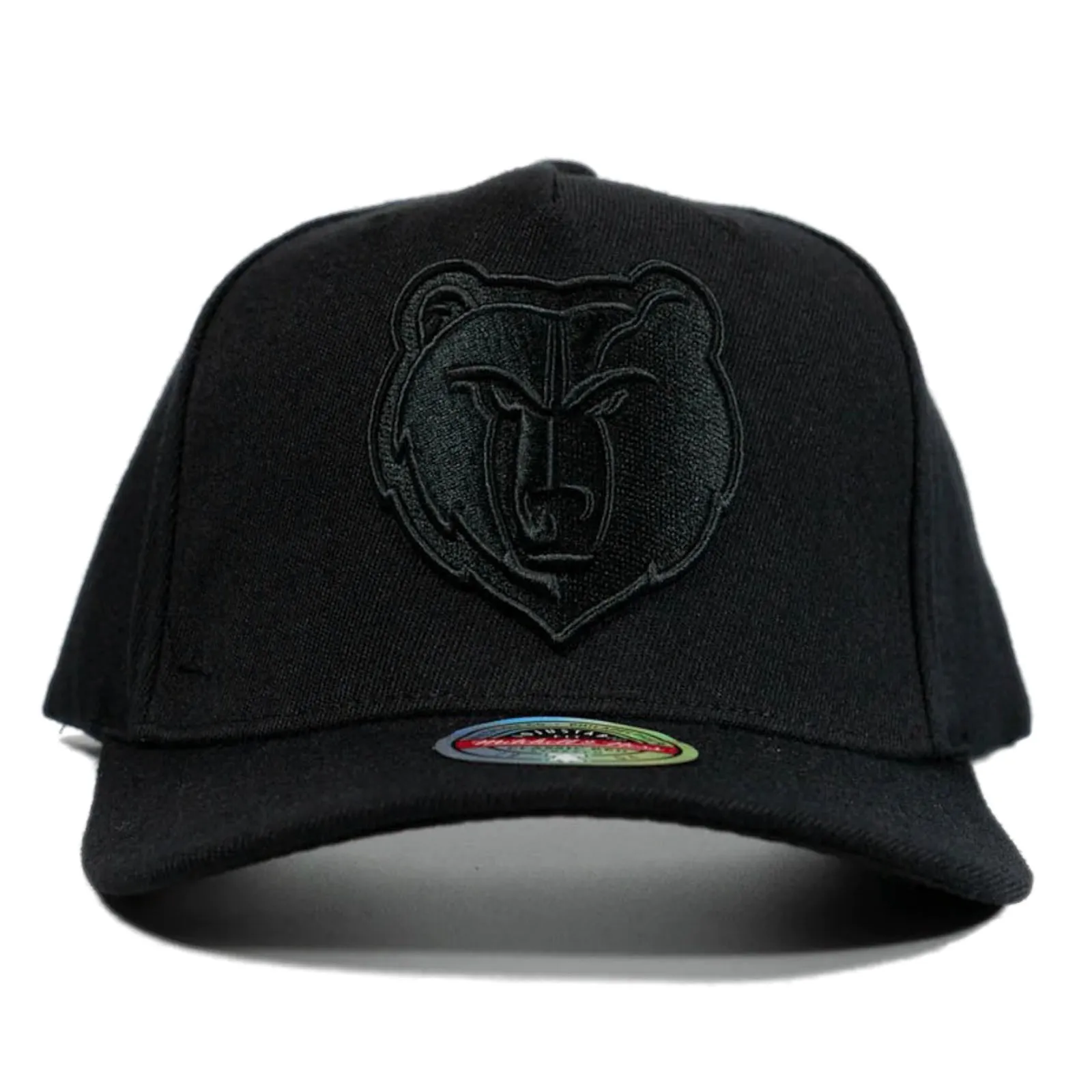 Memphis Grizzlies Black & Black Team Logo Classic Red Adjustable Snapback Cap by Mitchell & Ness