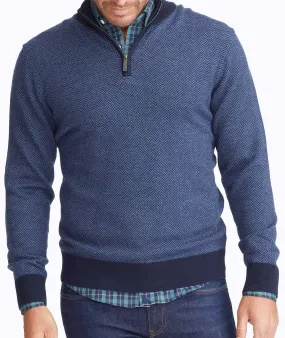 Merino Wool Herringbone Quarter-Zip Sweater - FINAL SALE