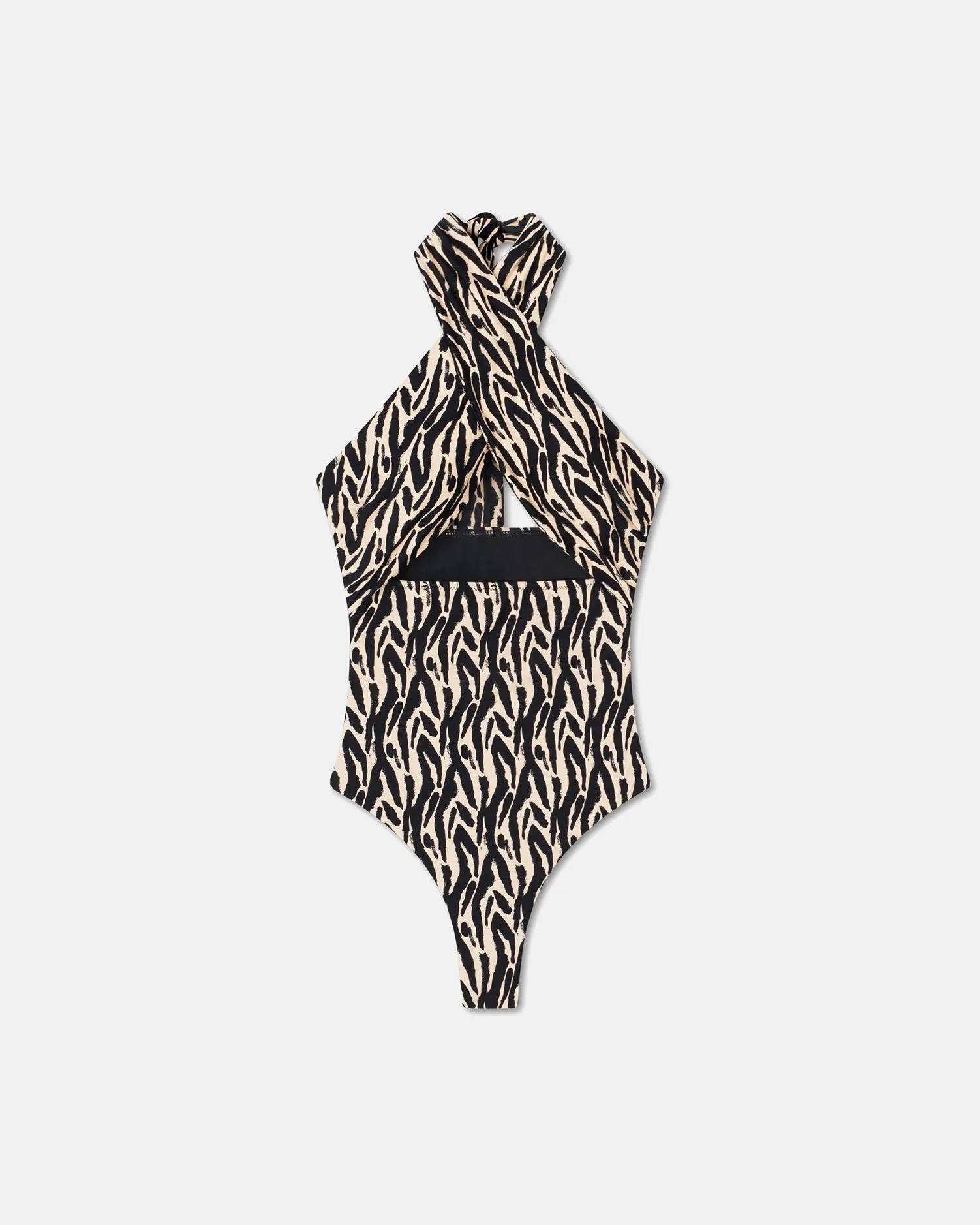 Milana - Sale Halterneck Swimsuit - Brushtroke Animal