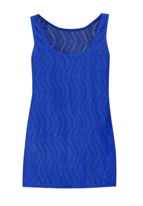 Openwork Tank Top (Blue & Jade Green)