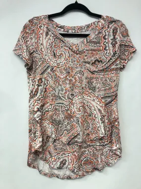 Outlet 6028 - V-Neck Boyfriend Nursing Tee - Apricot Paisley - Extra Small