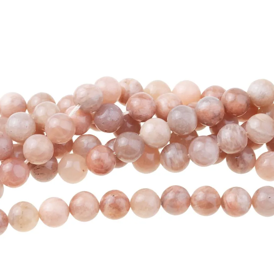 Peach Moonstone 8mm Round - 15-16 Inch