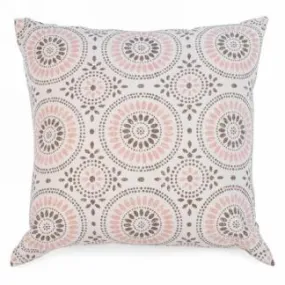 PINK & TAUPE MOTIF THROW CUSHION