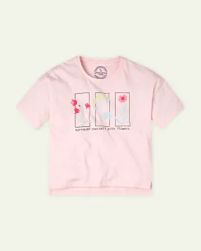 Pink Flower Oversized T-shirt