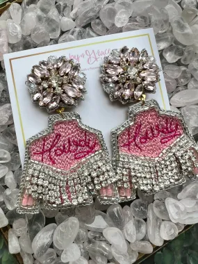 Pink Howdy Fringe Jacket Earring