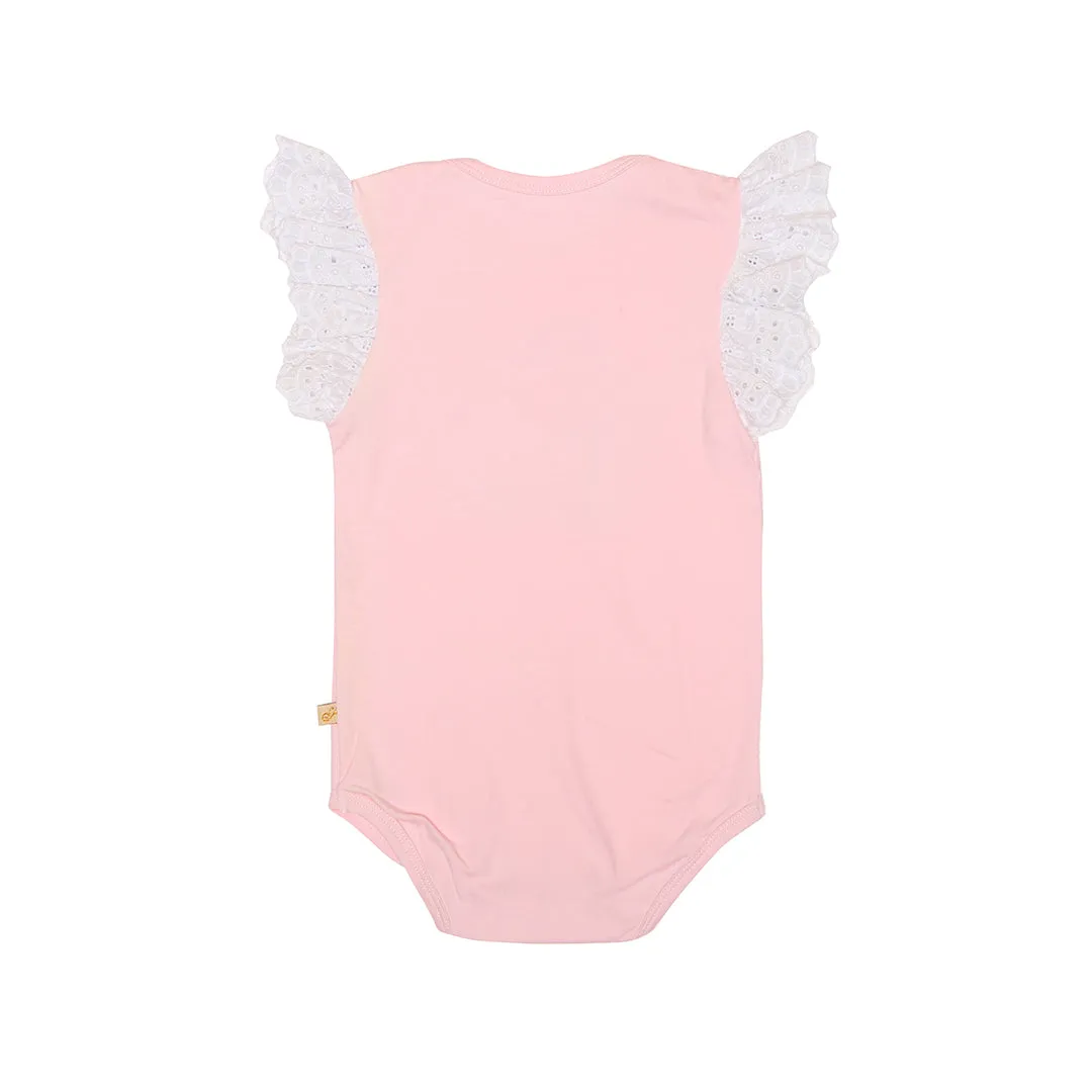 Poppy Applique Onesie  - Pink