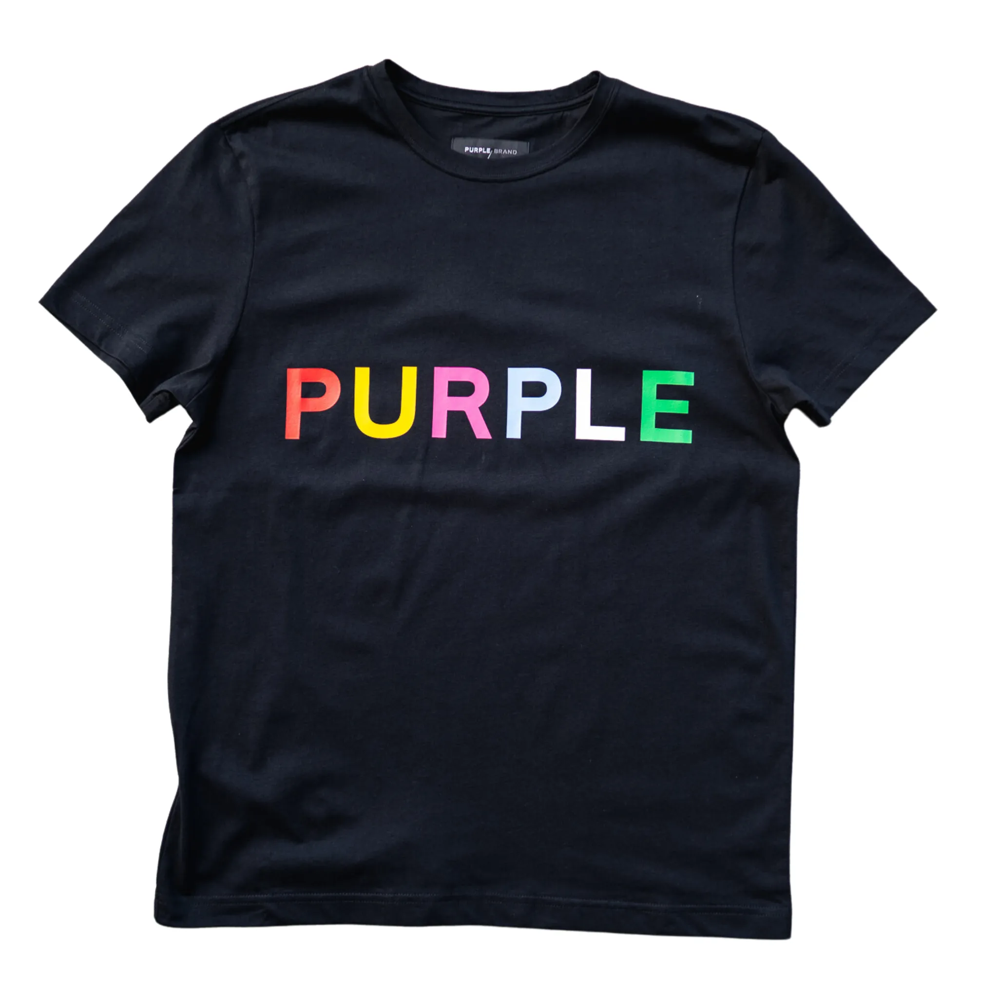 Purple Brand Multi Color Text T-shirt (Black)