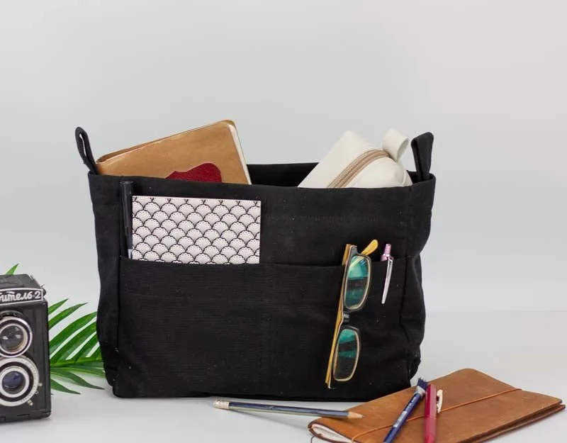 Purse Insert - Black canvas