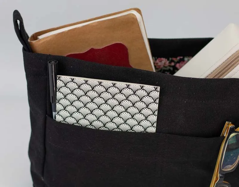 Purse Insert - Black canvas