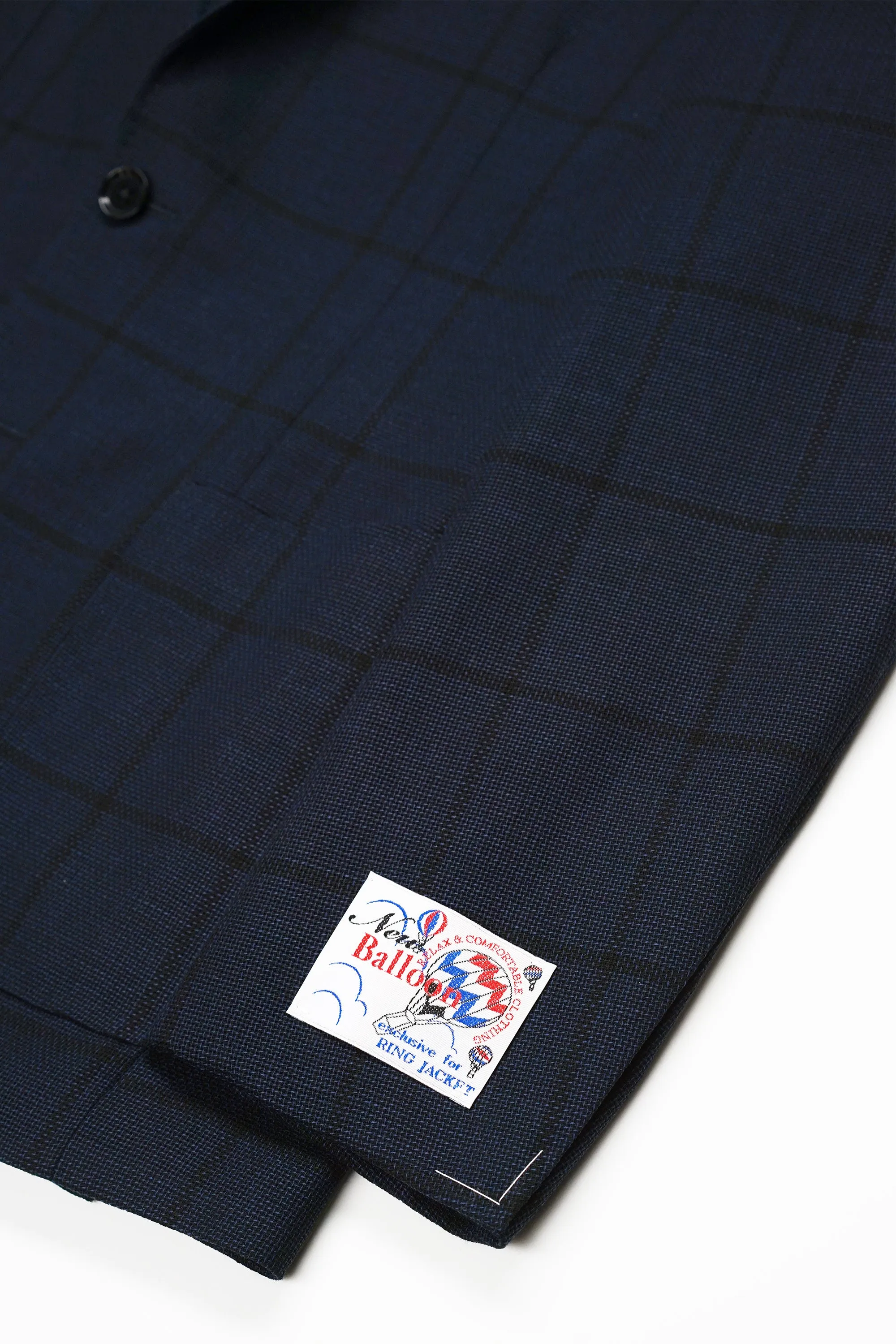 Ring Jacket 300 Navy with Black Windowpane Wool Sport Coat