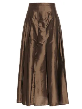 'S Max Mara Sewn Pleated Shantung Skirt