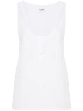 SEMI-SHEER HENLEY TANK TOP