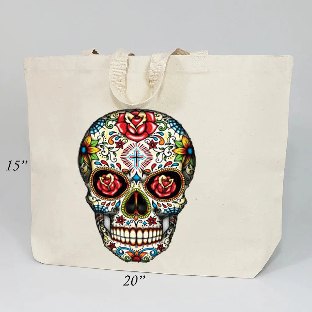 Skull Print - Light-weighted Bag is Ideal for Shopping, Yoga Class, and the Beach