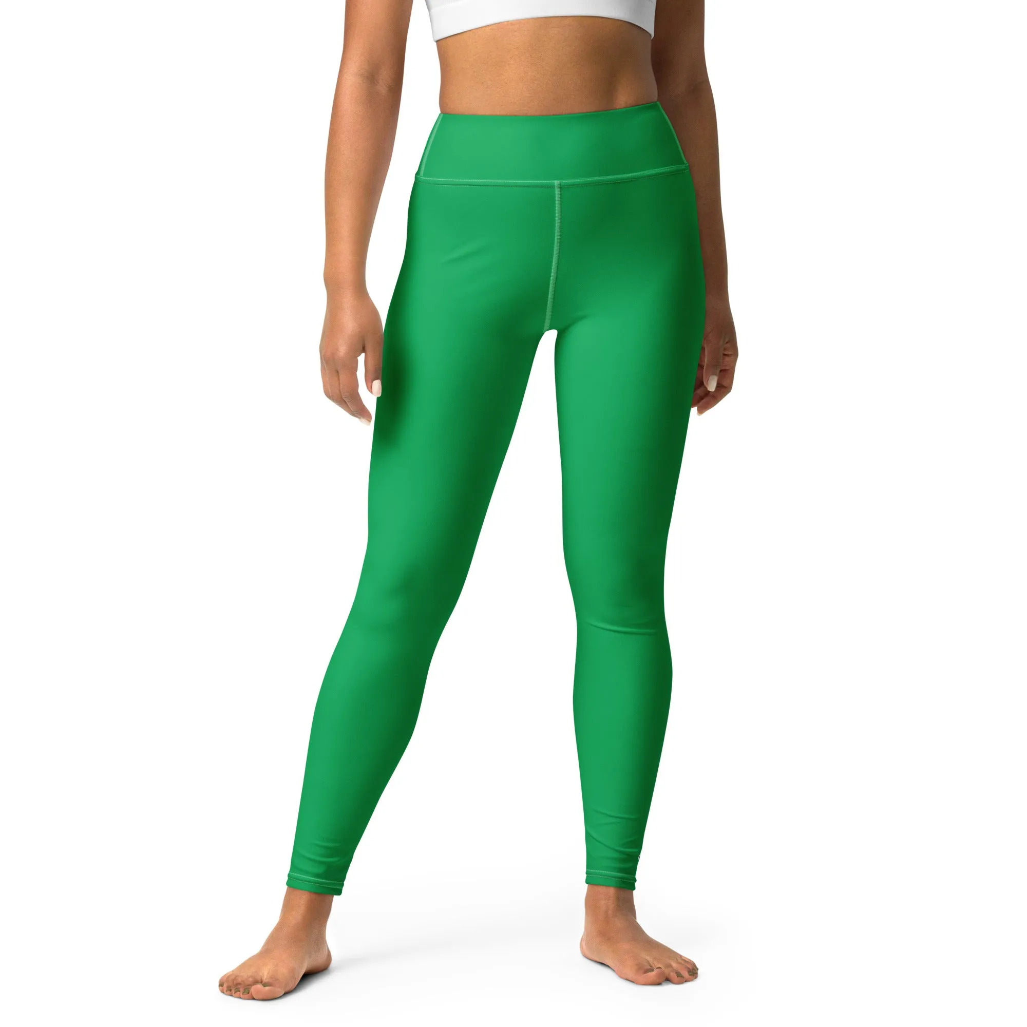 Sleek Silhouette: Women's Solid Color Yoga Pants Leggings - Jade