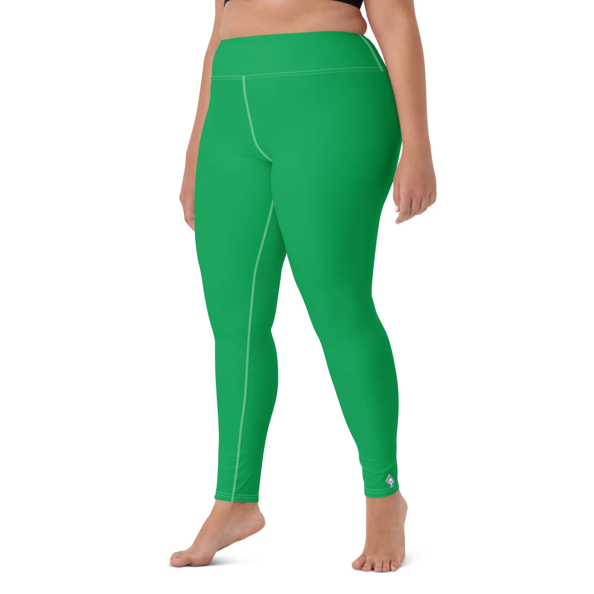 Sleek Silhouette: Women's Solid Color Yoga Pants Leggings - Jade