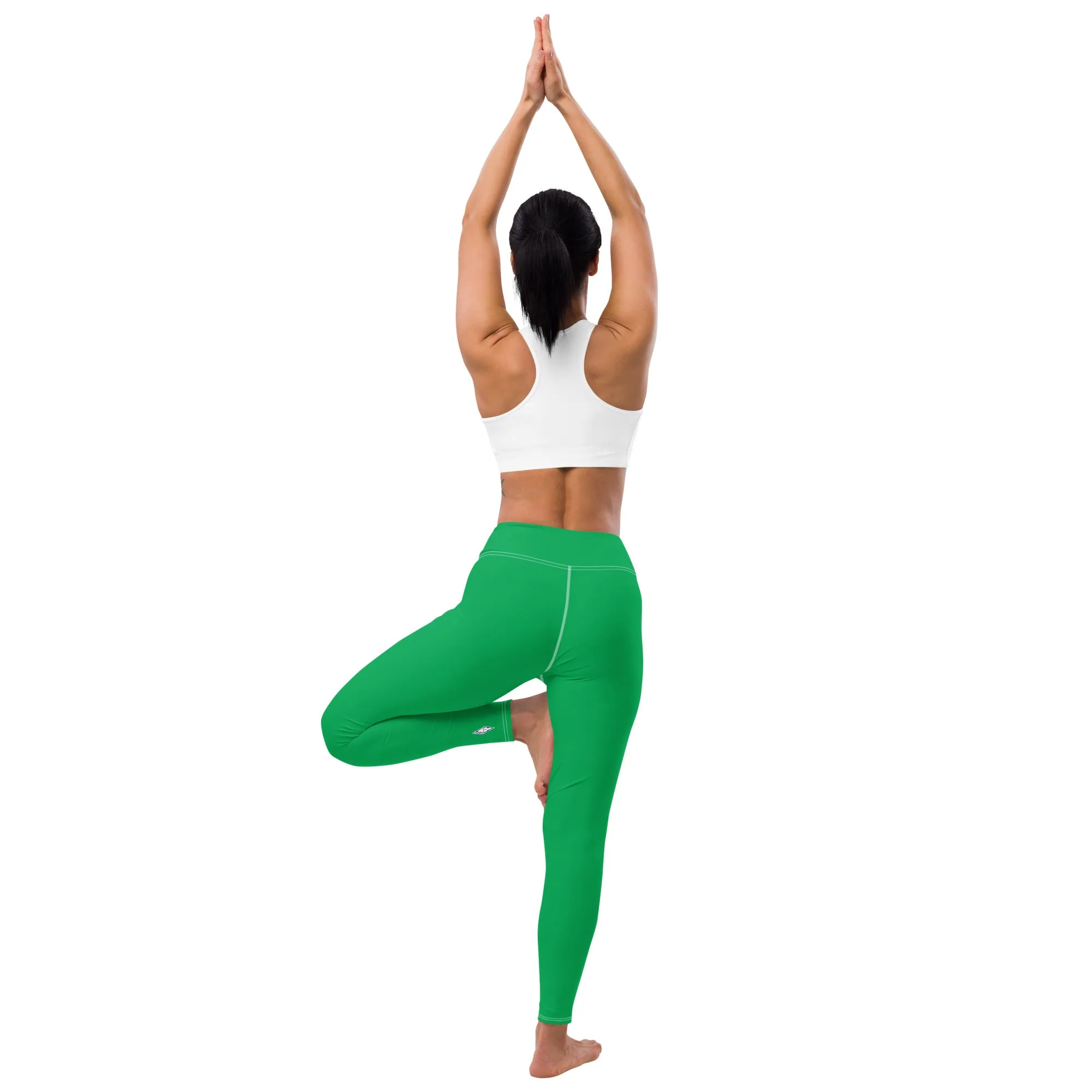 Sleek Silhouette: Women's Solid Color Yoga Pants Leggings - Jade