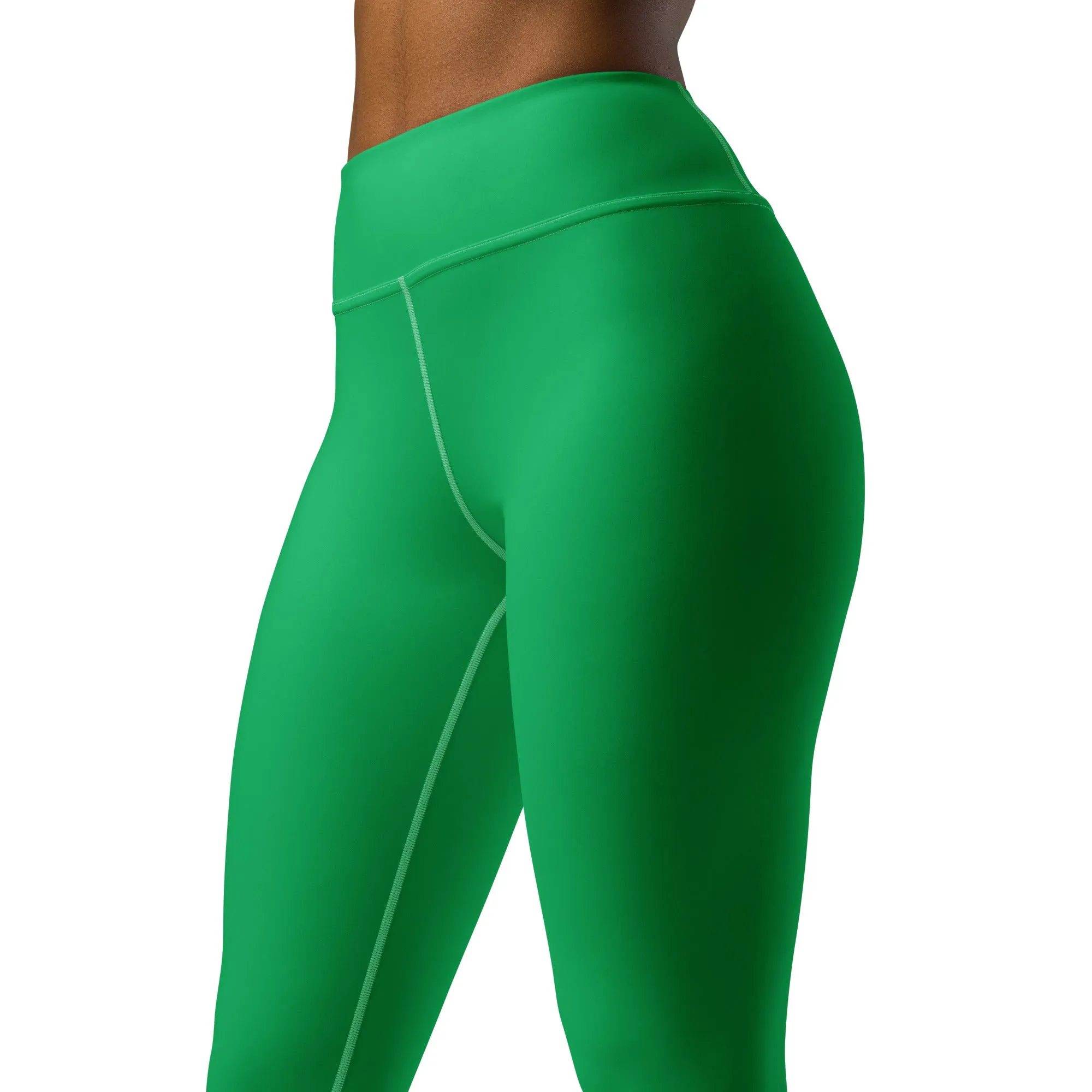 Sleek Silhouette: Women's Solid Color Yoga Pants Leggings - Jade