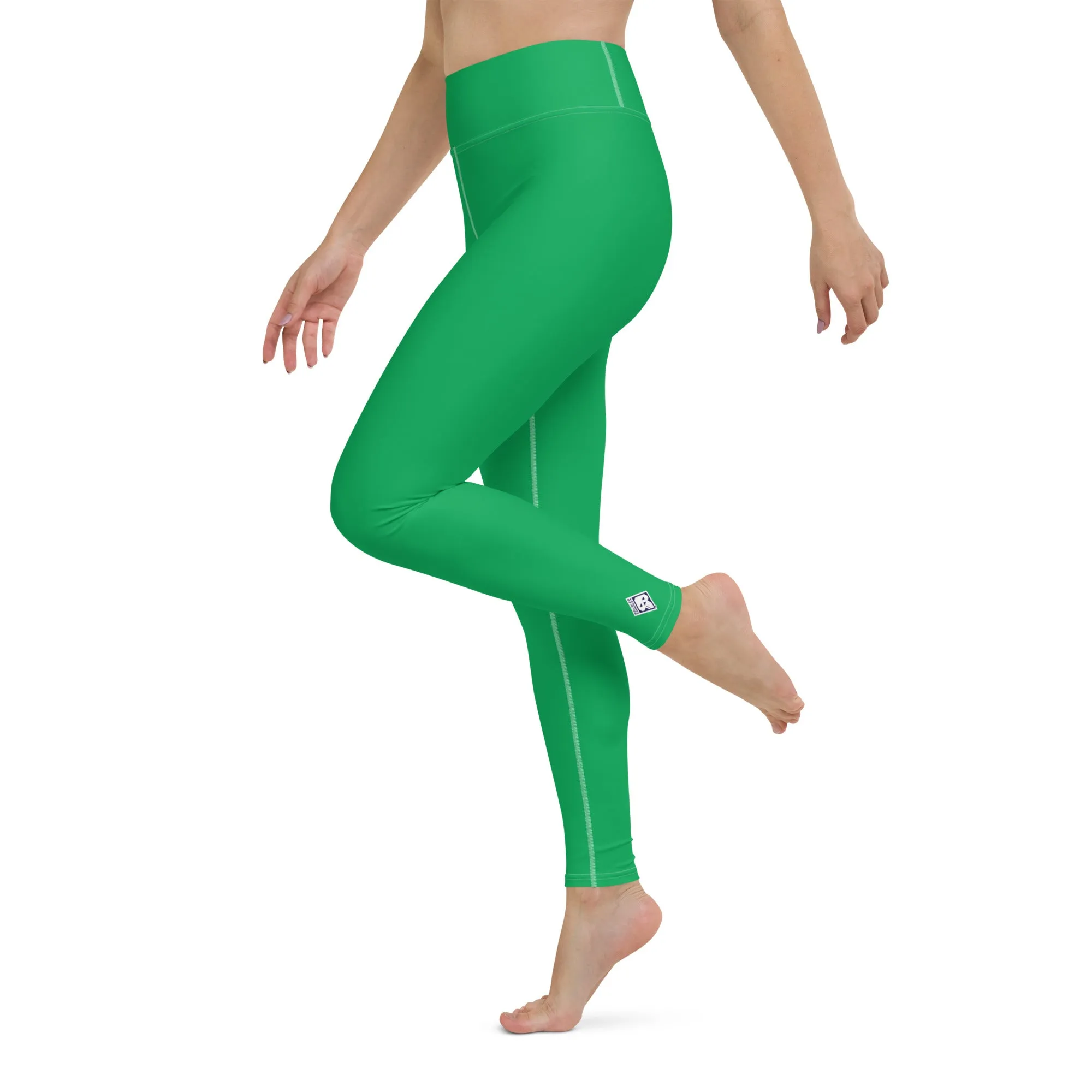 Sleek Silhouette: Women's Solid Color Yoga Pants Leggings - Jade