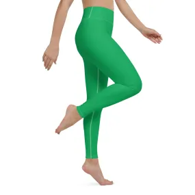 Sleek Silhouette: Women's Solid Color Yoga Pants Leggings - Jade