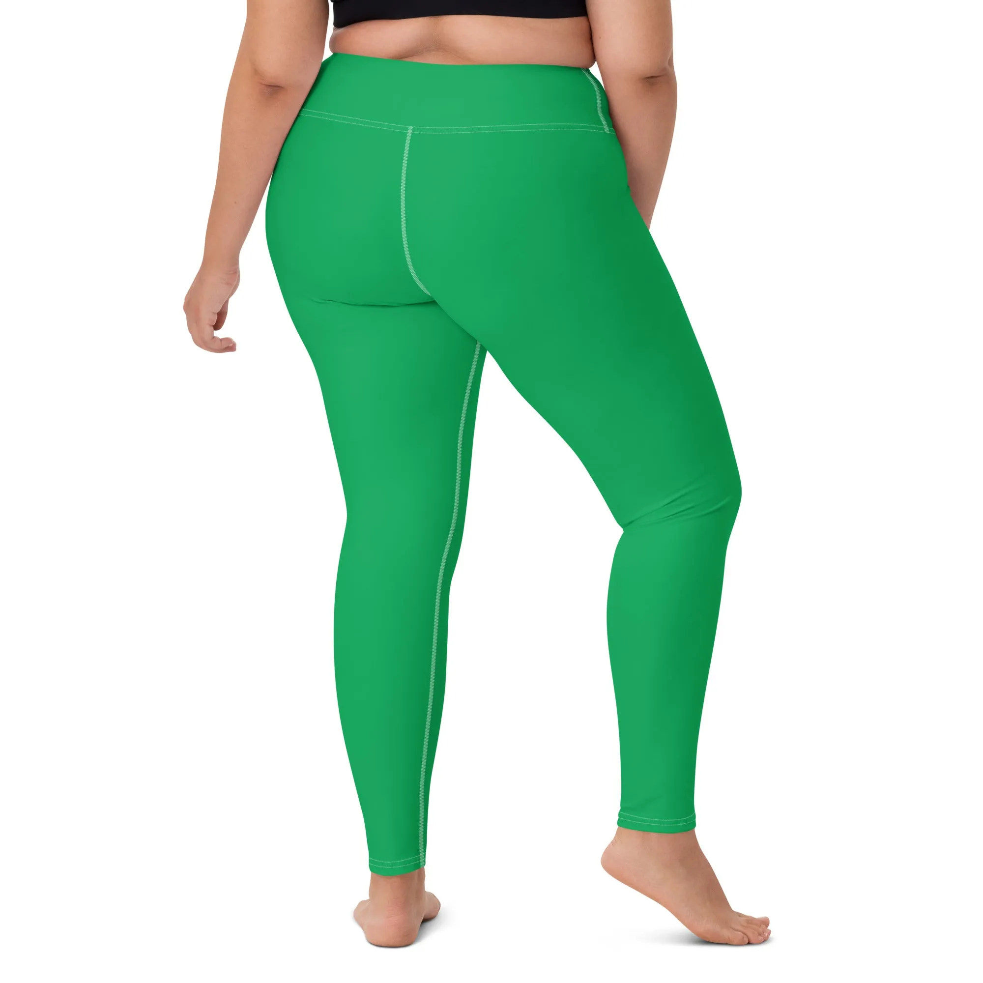 Sleek Silhouette: Women's Solid Color Yoga Pants Leggings - Jade