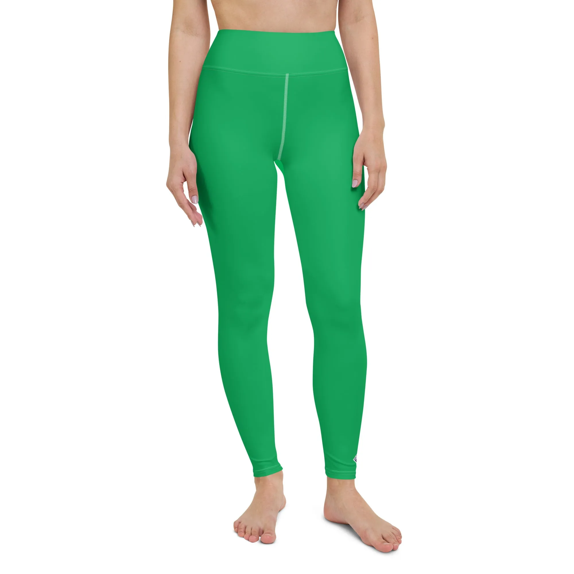 Sleek Silhouette: Women's Solid Color Yoga Pants Leggings - Jade