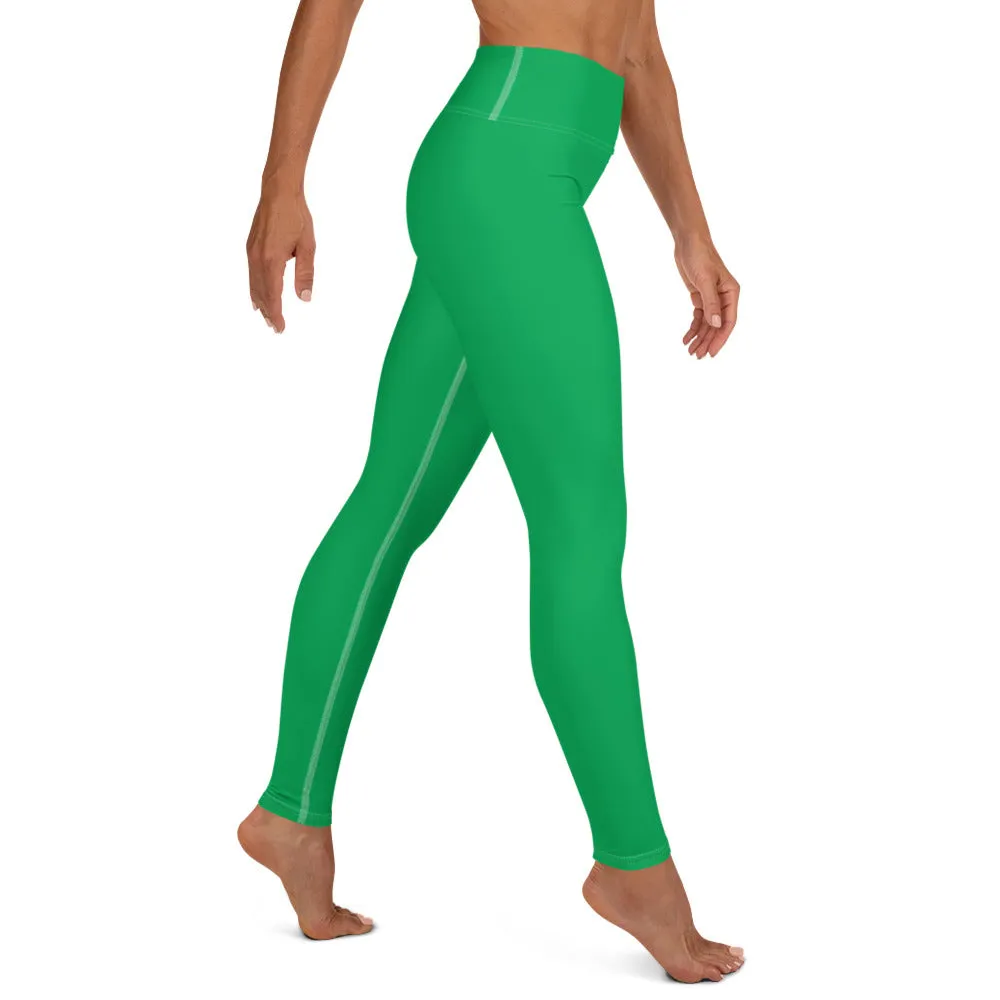 Sleek Silhouette: Women's Solid Color Yoga Pants Leggings - Jade