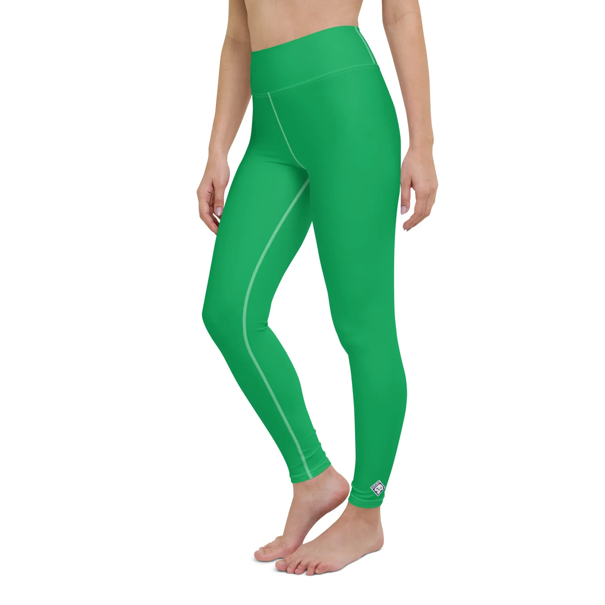 Sleek Silhouette: Women's Solid Color Yoga Pants Leggings - Jade