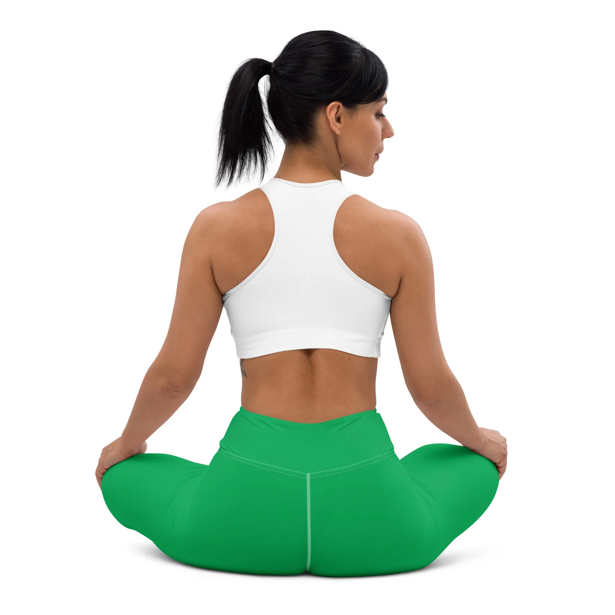 Sleek Silhouette: Women's Solid Color Yoga Pants Leggings - Jade