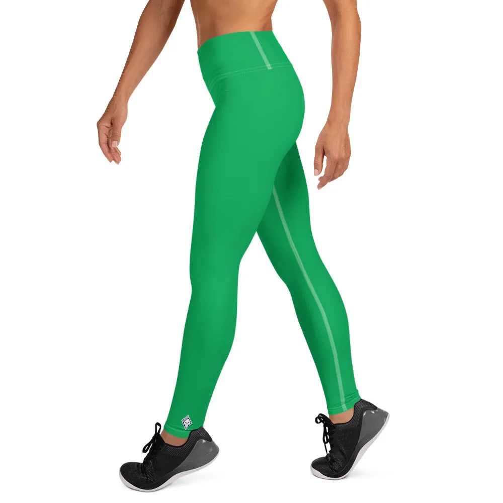 Sleek Silhouette: Women's Solid Color Yoga Pants Leggings - Jade