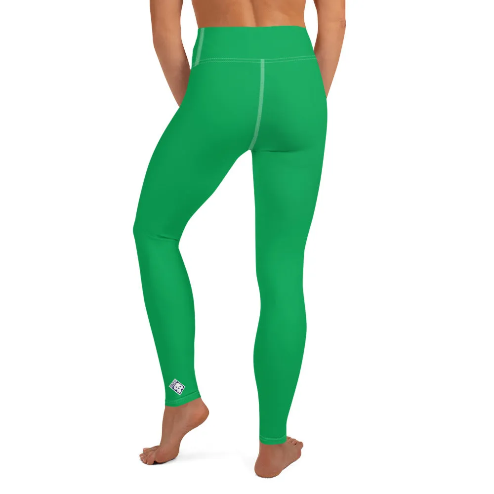 Sleek Silhouette: Women's Solid Color Yoga Pants Leggings - Jade