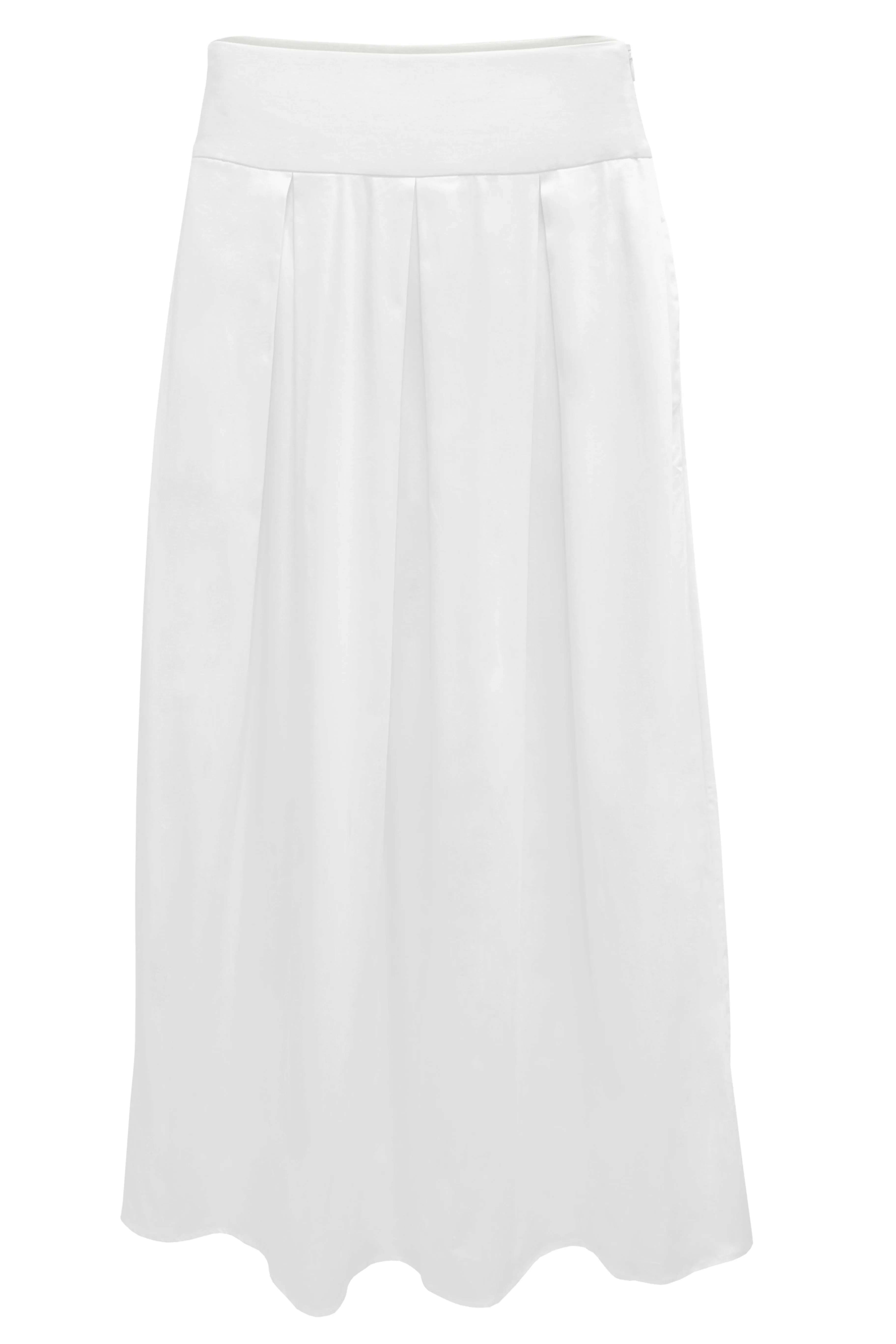 Solid Pleated Long Skirt