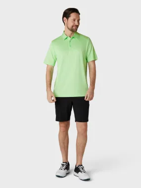 Solid Swing Tech Short Sleeve Golf Polo Shirt In Green Ash