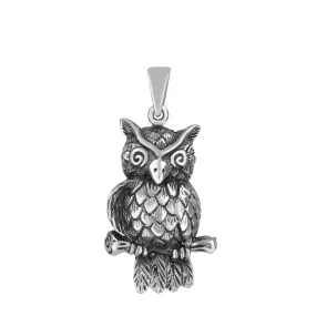 Sterling Silver Owl Pendant