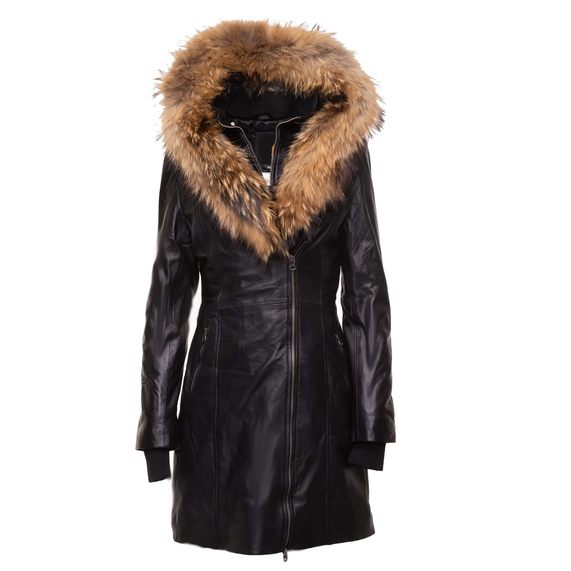 Ulva Fur Trimmed women's parka coat with Real fox fur hoodie