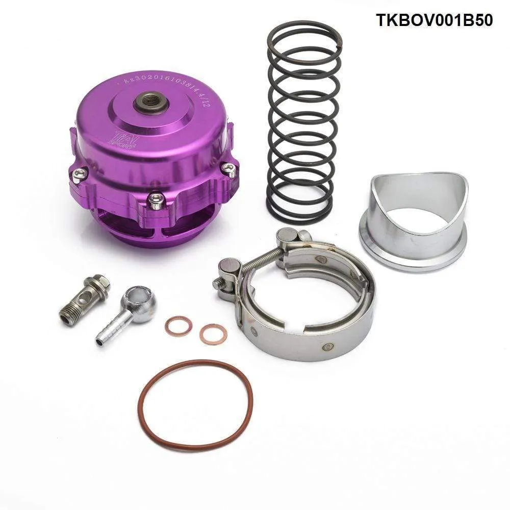 Universal Jdm 50mm V Band Blow Off Valve BOV Q Typer w/ Weld On Aluminum Flange TKBOV001B50