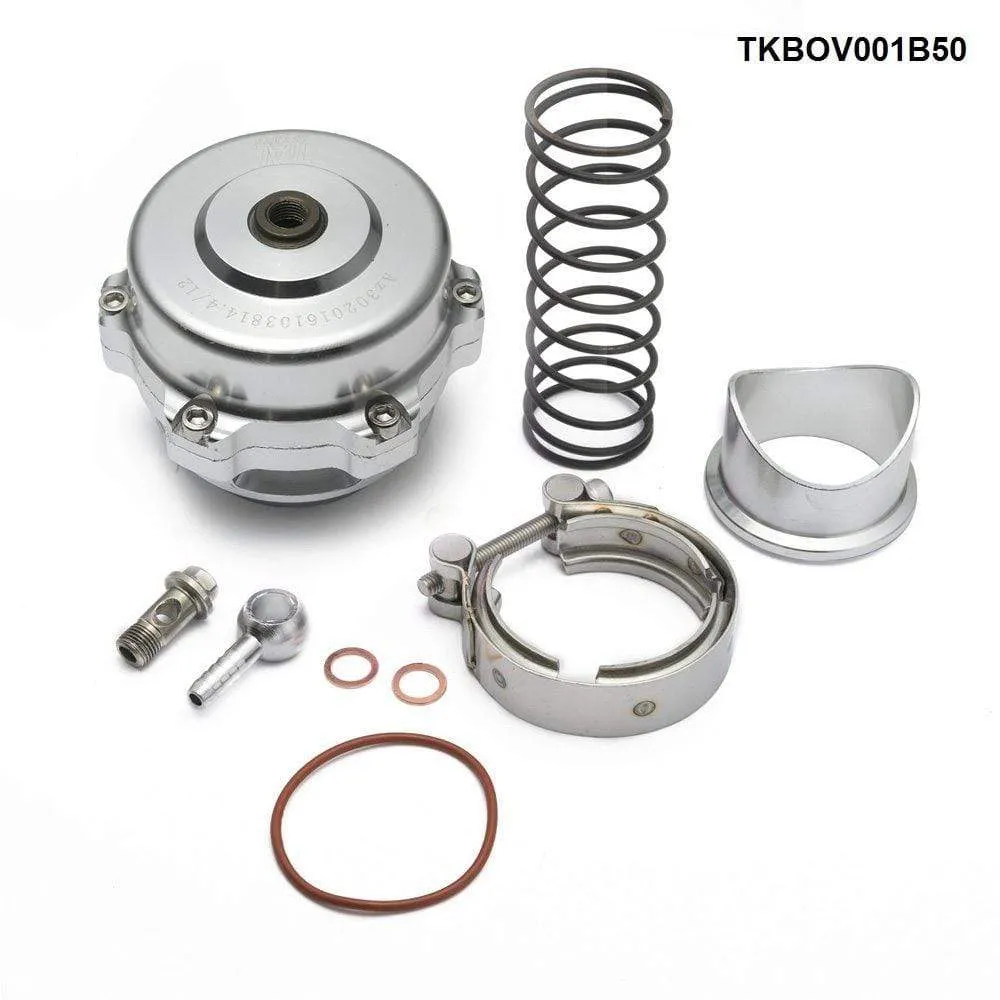 Universal Jdm 50mm V Band Blow Off Valve BOV Q Typer w/ Weld On Aluminum Flange TKBOV001B50