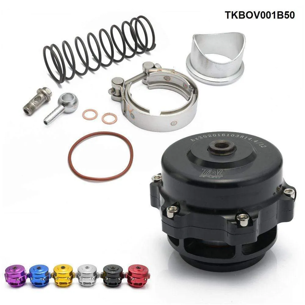 Universal Jdm 50mm V Band Blow Off Valve BOV Q Typer w/ Weld On Aluminum Flange TKBOV001B50