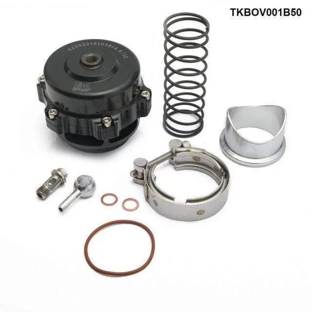 Universal Jdm 50mm V Band Blow Off Valve BOV Q Typer w/ Weld On Aluminum Flange TKBOV001B50