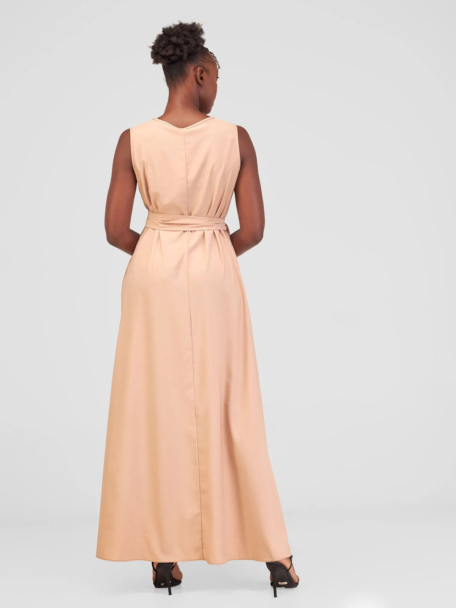 Vivo Maua Sleeveless Maxi Tent Dress - Beige