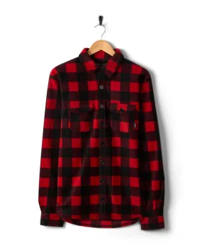 Waldron - Mens Long Sleeve Shirt - Red/black check