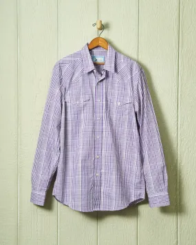 Western Sea-Washed Shirt in Purple Glen Plaid